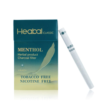 Heabal Menthol Herbal Cigarettes - Tobacco & Nicotine Free | 10 Pack Carton (200 Sticks)